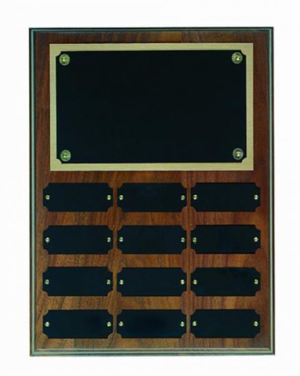 9" X 12" Step Edge Genuine Walnut Perpetual Plaque