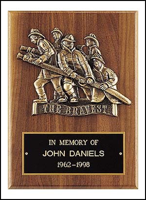 9 X 12 Firematic Award with Antique Bronze Finish Casting